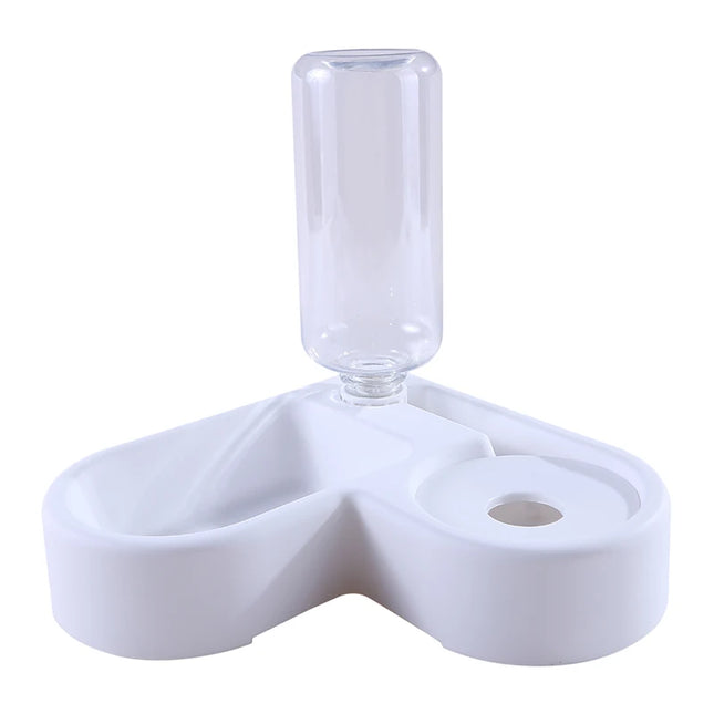 Cat Feeder Bowl Dog Automatic Water Double Bowls Food Wall Corner Save Space Cats 500ml Bottle Drinking Kitten Dogs Pet Product