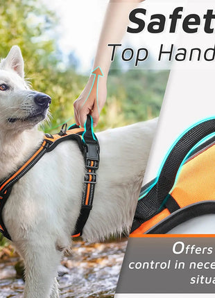 No Pull Dog Harness for Large Dogs,with Reflective Strips and Control Handle, Adjustable and Comfortable,No Choke Pet Harness ﻿