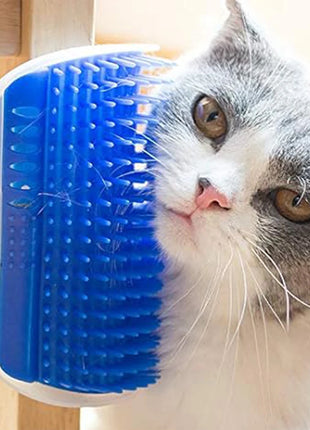 Cat Brush Comb Cat Toy with Catnip Cat Wall Brush Corner Cat Scratcher Massage Self Groomer Comb Pet Brush Corner cat scrubber