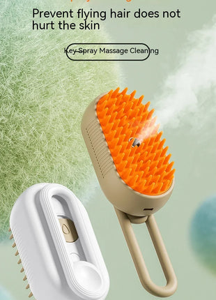 3 in 1 Pet Electric Steam Brush Cat and Dog Cleaning Spray Massage Grooming Comb Retractable Handle Pet Hair Removal BeautyBrush