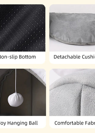 Cat Bed House For Indoor Winter Warm Deep Sleep Comfort Pet Basket Cozy Little Mat With Ball Small Dog Kitten Accessories