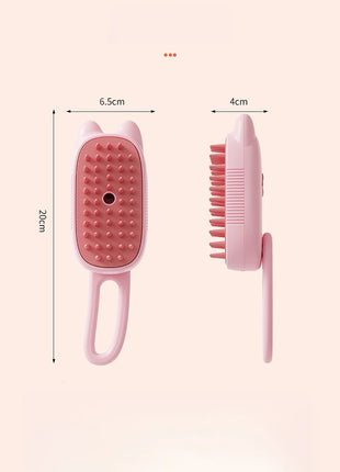 3 in 1 Pet Electric Steam Brush Cat and Dog Cleaning Spray Massage Grooming Comb Retractable Handle Pet Hair Removal BeautyBrush