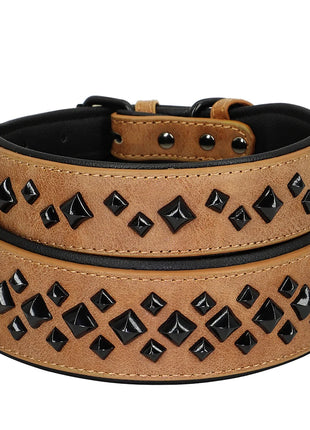 Dog Collar For Large Dogs Cool Spikes Studded Leather Pet Collars For German Shepherd Mastiff Rottweiler Bulldog Accessories