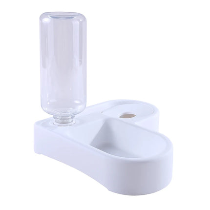 Cat Feeder Bowl Dog Automatic Water Double Bowls Food Wall Corner Save Space Cats 500ml Bottle Drinking Kitten Dogs Pet Product