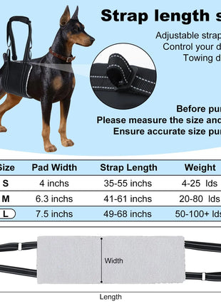 Dog Lift Harness Adjustable Dog Sling for Back Legs Support Rehab Harness for Weak Rear Legs Pet Aid Assist Tool For Elderly Dog