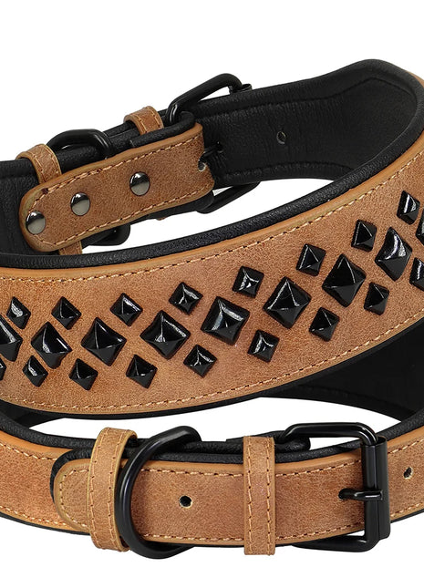 Dog Collar For Large Dogs Cool Spikes Studded Leather Pet Collars For German Shepherd Mastiff Rottweiler Bulldog Accessories