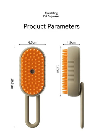 3 in 1 Pet Electric Steam Brush Cat and Dog Cleaning Spray Massage Grooming Comb Retractable Handle Pet Hair Removal BeautyBrush