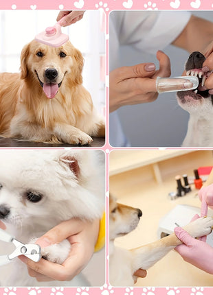 8pcs,Dog Brush Grooming Set, Pet Cleaning Set, Pet Nail Clippers & Files, Pet Shampoo Brushes, Hair Removal Brushes toothbrush